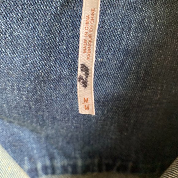 Free People Pumice Mixed Media Knit Sleeve Distressed Jean Jacket - Picture 3 of 5